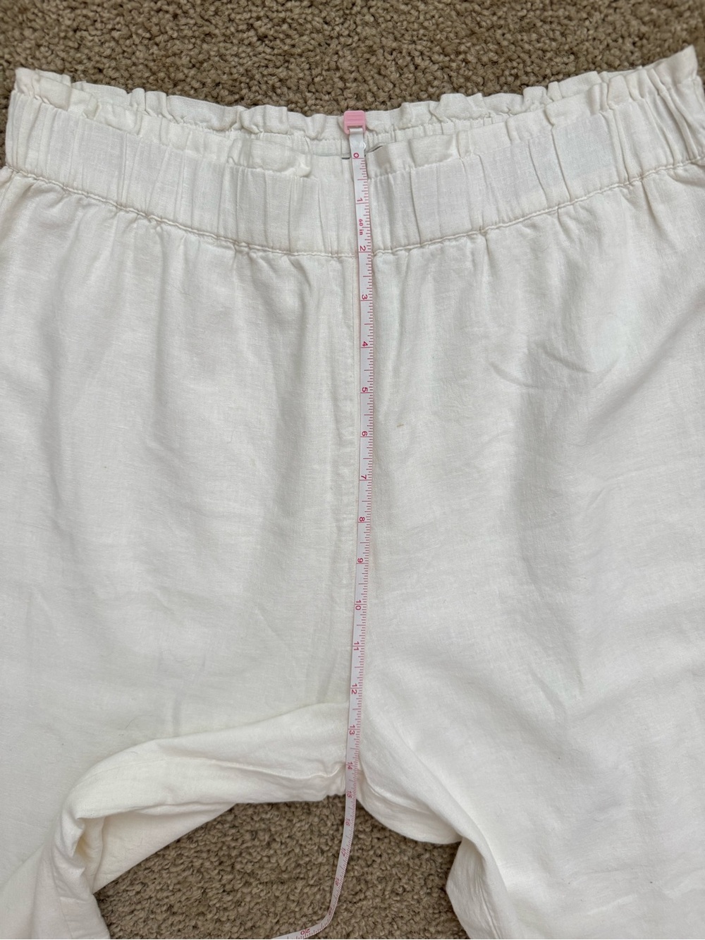 Abercrombie & Fitch Wide Leg Cropped Pants Womens Large • Linen Blend Relaxed - Picture 7 of 10